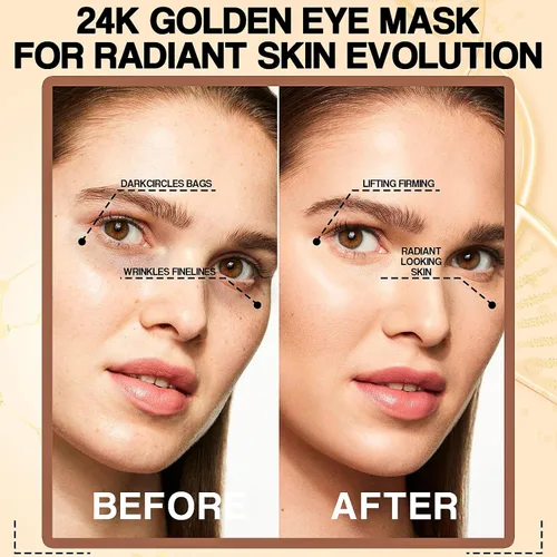 Vista 4 de Parches para debajo de los ojos para mujeres (30 pares) – Parches para ojos hinchados y ojeras – Cuidado de la piel con parches de colágeno