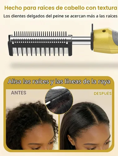 Vista 6 de Peine caliente eléctrico de 180°F-500°F para pelucas y cabello de mujer