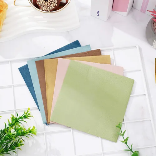Vista 4 de AnyDesign Servilletas de cóctel multicolor, 120 unidades, color bohemio, servilletas de papel desechables de color neutro, 2 capas para recuerdos