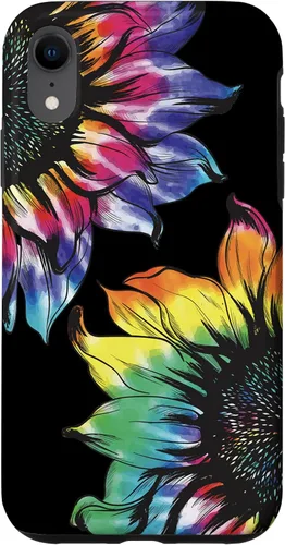 Vista 25 de Tie Dye Sunflower Phone Case Fun Colorful Retro Hippie Gift Case for iPhone 17