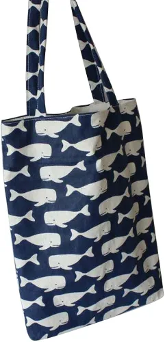 Vista 2 de Caixia - Bolsa de la compra para mujer de algodón con estampado de ballena