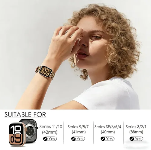 Vista 8 de FINTIE Correas compatibles con Apple Watch, correa de repuesto de cuero genuino para iWatch