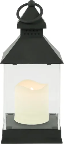 Vista 5 de Linterna de vela con vela LED sin llama - 9.5" - Negro