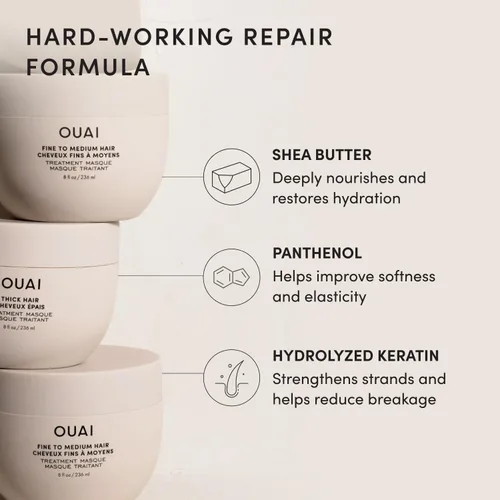 Vista 5 de OUAI Mascarilla de tratamiento capilar fino a mediano (3.4 oz)