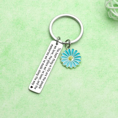 Vista 5 de Llavero de memoria, llavero de girasol, joyería de Besties, llavero de graduación, regalo para colegas