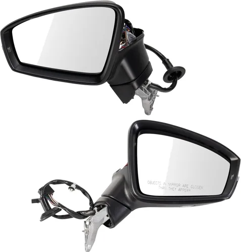 Vista 161 de TRQ Conjunto de 2 piezas de espejo lateral para conductor y pasajero, ajuste eléctrico, sin calefacción, sin memoria, color negro, compatible