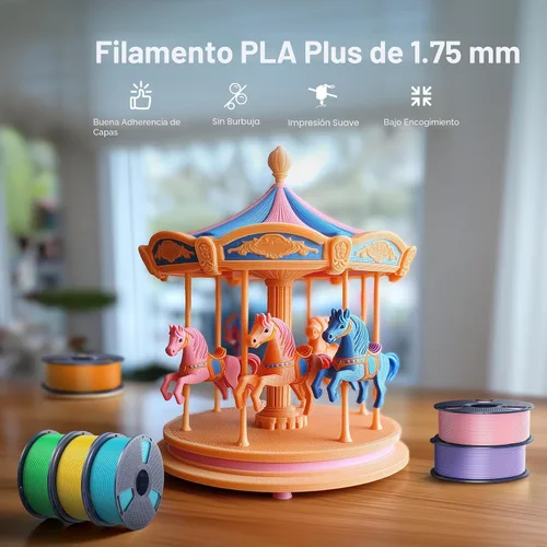 Vista 2 de SUNLU - Filamento PLA Plus para impresora 3D, 1.75 mm, bobina de 1 kg (2.2 lb), enrollado de forma ordenada, precisión dimensional ±0.02 mm