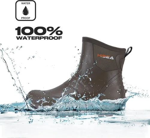 Vista 4 de HISEA Excursion Pro - Botas de lluvia para hombre, altura hasta el tobillo, de neopreno, botas de caza, impermeables, aisladas, para exteriores