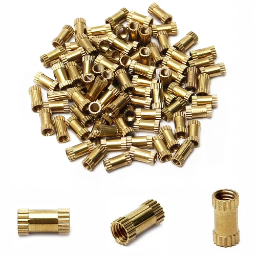 Vista 49 de Tuercas moleteadas de rosca hembra M2x3mm OD Tuercas de inserción roscadas de latón Tuercas de incrustación hidráulicas soldadas juntas Kit surtido
