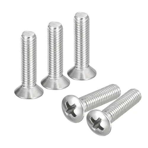 Vista 12 de uxcell Tornillos de máquina Phillips de cabeza ovalada M4x8mm, 50pcs 304 tornillos de cabeza avellanada ligeramente levantados de acero inoxidable