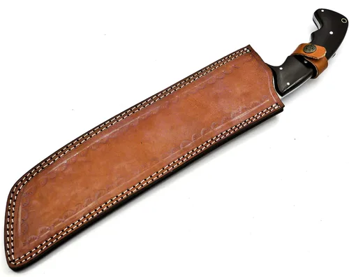 Vista 7 de Nooraki Cuchillo de machete hecho a mano de 18 pulgadas Cuchillo de caza de espiga completa fabricado con acero inoxidable cromado vanadio