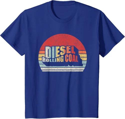 Vista 37 de Camiseta de camión diésel con motor diésel retro y divertido de carbón, Negro