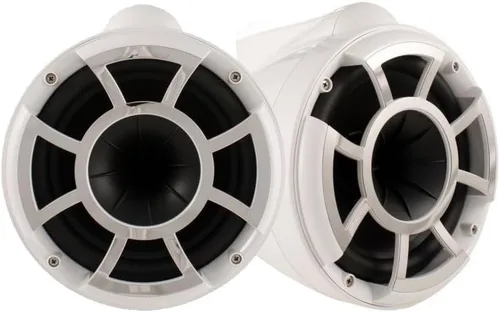Vista 2 de Wet Sounds REV 10 W-FC SA V2 - Blanco REV10 - Altavoces de torre de la serie Revolution de 10 pulgadas, par con abrazaderas fijas de aluminio