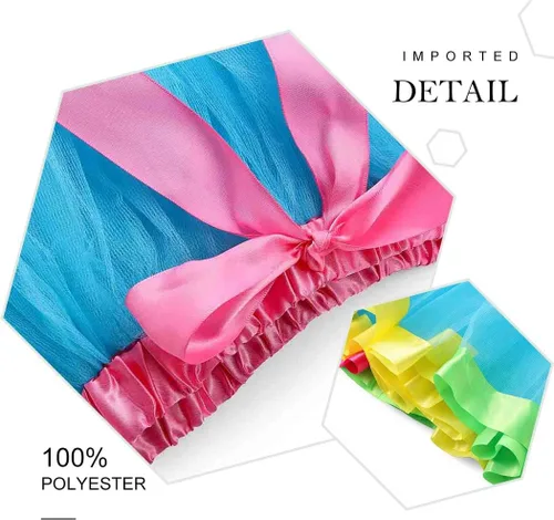 Vista 5 de REETAN Rainbow Tutu Skirts Colorful Tulle Skirt Ribbon Layered Dance Party Tutu Costume for Women and Girls