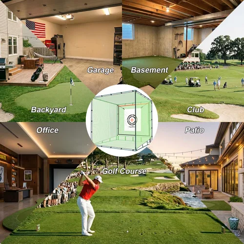 Vista 8 de Redes de práctica de golf para conducción en el patio trasero, uso en interiores, redes de conducción de golf resistentes para patio trasero, redes