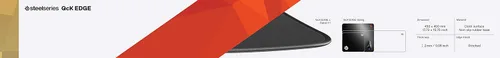 Vista 8 de SteelSeries QcK Edge - Cloth Gaming Mouse Pad - stitched edge to prevent wear and tear - optimized for gaming sensors - size L