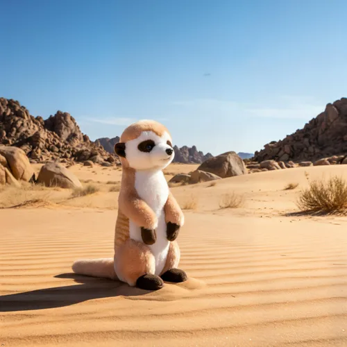 Vista 6 de The Petting Zoo Suricata de peluche, regalos para niños, animales salvajes del zoológico Onez, juguete de peluche de suricata de 12 pulgadas