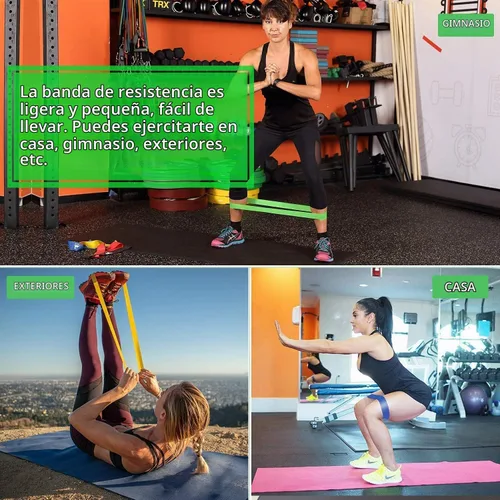 Vista 5 de Resistance Bands Set, Workout Bands with Handles, 5 Levels Surtido