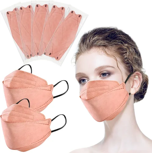 Vista 7 de 100 máscaras KF94, envueltas individualmente, tipo pez 3D, para adultos, mascarilla protectora de 4 capas