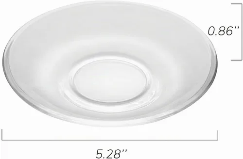 Vista 2 de WHJY 6 platos de vidrio transparente, juego de platos de vidrio de 5 pulgadas, pequeños platos de postre platos de té a granel