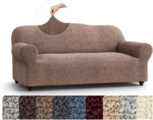 Vista 42 de PAULATO BY GA.I.CO. Funda elástica para sillón – Funda de sofá – Funda de sofá biplaza – Protector lavable de ajuste de forma de 1 pieza para Beige