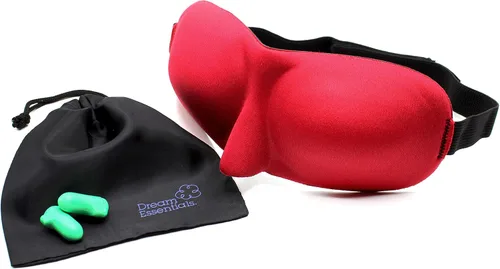 Vista 11 de Antifaz contorneado para dormir Dream Essentials, con tapones para los oídos y funda de transporte, color negro