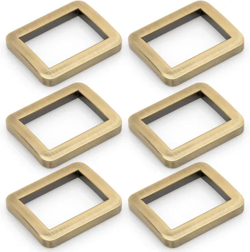 Vista 12 de CRAFTMEMORE Hebilla de anillos rectangulares planos de metal para bolsa, correa de cinturón, acabado de calidad de bucle resistente, paquete de 6