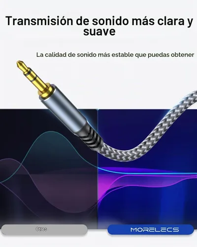 Vista 7 de Cable Auxiliar de 4 pies - Cable de Audio de 3,5 mm de Macho a Macho - Cable Auxiliar Trenzado de Nylon Jack de Estéreo (1/8") para Coche