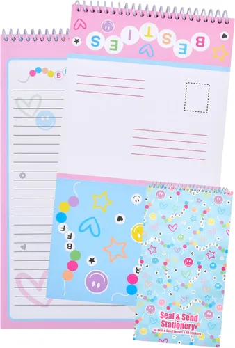 Vista 13 de iscream Seal and Send - Bloc de notas de papelería de 40 hojas con sellos, pelotas de playa 40 Pack, Cute Design, Spiral Bound, Large 10.5" x
