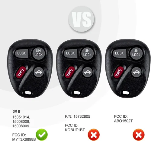 Vista 3 de Nuevo llavero de repuesto para entrada sin llave para Enviado Trailblazer con identificación FCC: MYT3X6898B GM # 15051014, 15008008, 15008009 (par)