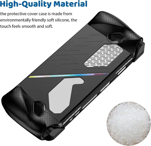 Vista 5 de Funda protectora para Rog Ally DOBEWINGDELOU - Funda protectora de silicona suave para Rog Ally Gaming de mano, protección completa, antiarañazos