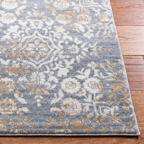 Vista 5 de SAFAVIEH Martha Stewart MSR0958G - Alfombra de área de 8 x 10 pies, color plateado y marfil, no desprende pelusa, para entrada, sala de estar