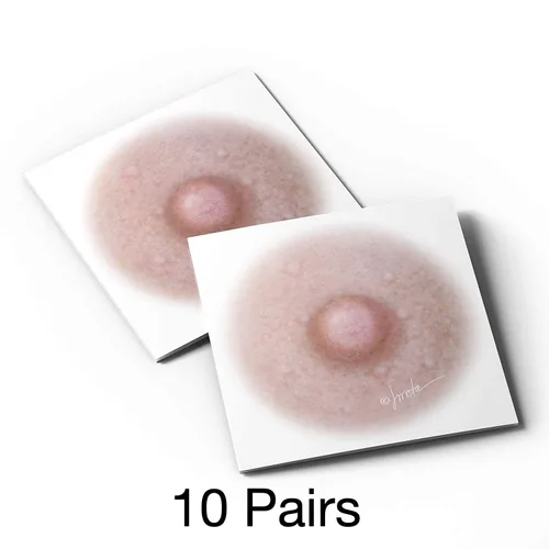 Vista 2 de Tatuajes temporales para cáncer de mama para mujeres, 10 pares, tatuaje temporal de areola, tatuaje temporal posmastectomía, solución de pezón