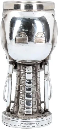 Vista 4 de Nemesis Now Terminator Head Goblet 6.7 in Plata, Resina con Inserto de Acero Inoxidable
