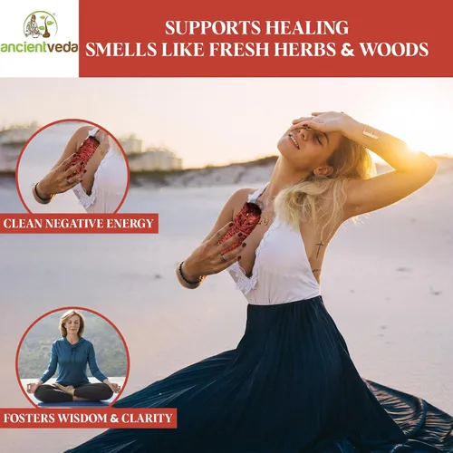 Vista 3 de Ancientveda Essential Sage - Paquete de 3 ramas aromáticas