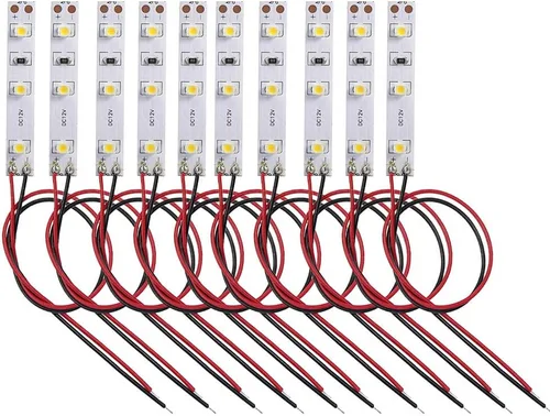 Vista 2 de DD01WM 10 unids pre cableado blanco tira llevó 3528 SMD LED luz autoadhesiva flexible 12V ~ 18V