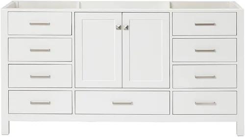Vista 54 de ARIEL Cambridge Mueble base de tocador de baño de 36 pulgadas, madera maciza, 2 puertas de cierre suave, 5 cajones de cola de milano, roble marrón