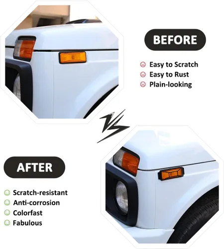 Vista 2 de YIWANG Cubierta de red de protección para faros delanteros de coche Lada NIVA cubierta de lámpara trasera y accesorios exteriores