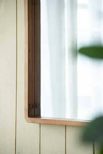 Vista 8 de Espejo rectangular de madera de 24 x 36 pulgadas, decoración de pared de granja para sala de estar, dormitorio, entrada