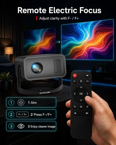 Vista 4 de Mini proyector inteligente 4K para cine en casa, WiFi y Bluetooth, nativo 1080P