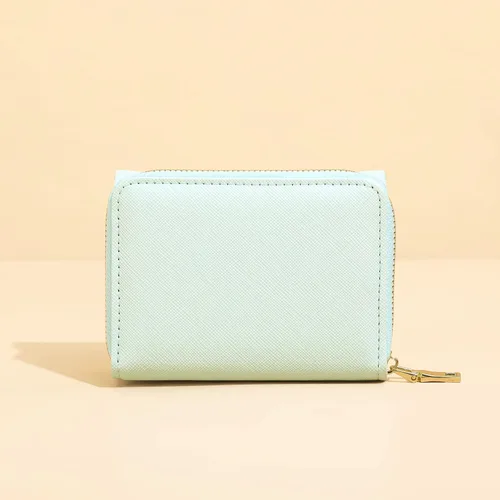 Vista 6 de JIUFENG Cartera corta con bloqueo RFID para mujer, multiusos, con cremallera, plegada, monederos, bolsas para múltiples tarjetas, organizador