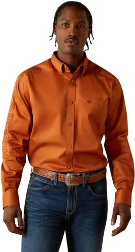 Vista 58 de Ariat Camisa de sarga con logotipo del equipo para hombre