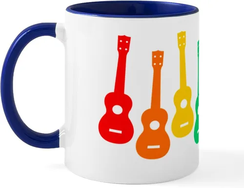 Vista 25 de CafePress Peace Love - Taza de café de cerámica para ukelele (11 oz (11.0 fl oz)