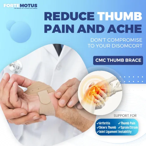 Vista 2 de FORTEMOTUS CMC Thumb Brace - Estabilizador de apoyo para articulaciones CMC: para dolor en las articulaciones del pulgar, tendinitis, osteoartritis
