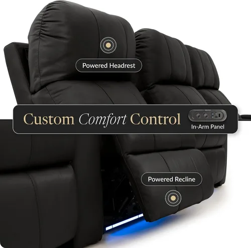 Vista 8 de Seatcraft Monterey - Asiento de cine en casa (3 unidades), color negro
