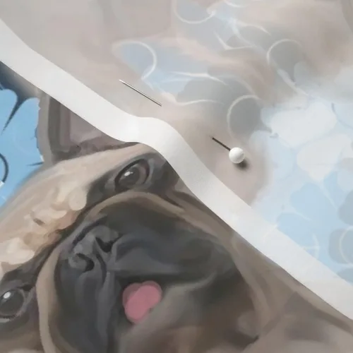 Vista 5 de Spoonflower Tela - Bulldog Francés Animales Perros Cachorros Patas Flores Impresas en Tela de Gasa Barrio Gordo - Costura Ropa de Moda Vestidos
