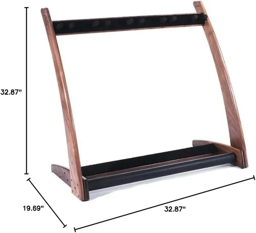 Vista 8 de Ruach GR-2 Curve - Soporte personalizable para guitarras y estuches, color nogal
