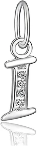 Vista 12 de Adabele Auténtica plata de ley brillante A-Z 26 letras pequeñas del alfabeto con circonita cúbica, colgante de diamantes de imitación resistente al