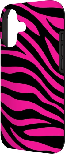 Vista 2 de Zebra Animal Print Pattern Black and Pink Cute Phone Case for iPhone 17