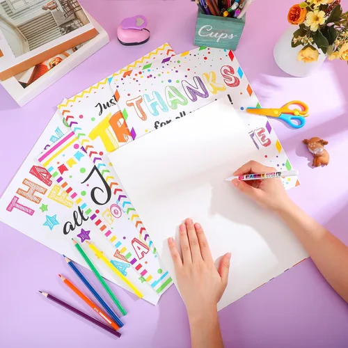 Vista 3 de Teling Paquete de 6 Tarjetas de Agradecimiento Muy Grandes con Sobre Tarjetas de Felicitación Jumbo de Apreciación Tarjetas de Agradecimiento